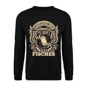 Poisson - zodiaque - ne jamais sous-estimer - Sweat-shirt Unisexe - noir - Devant - Alina (178cm) & Michal (187cm)