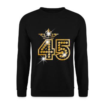 45 - Birthday - Queen - Gold - Burlesque - Unisex Sweatshirt - black - Front - Alina (178cm) & Michal (187cm)