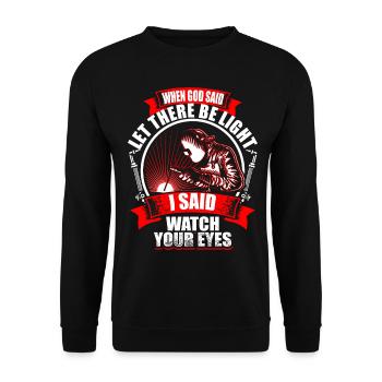 When God Said - Welder - Unisex Pullover - Schwarz - Vorne - Alina (178cm) & Michal (187cm)