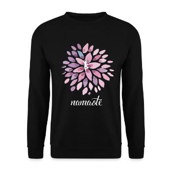 Namaste Yoga Lotus om Meditation chakra Energy sh - Unisex Sweatshirt - black - Front - Alina (178cm) & Michal (187cm)