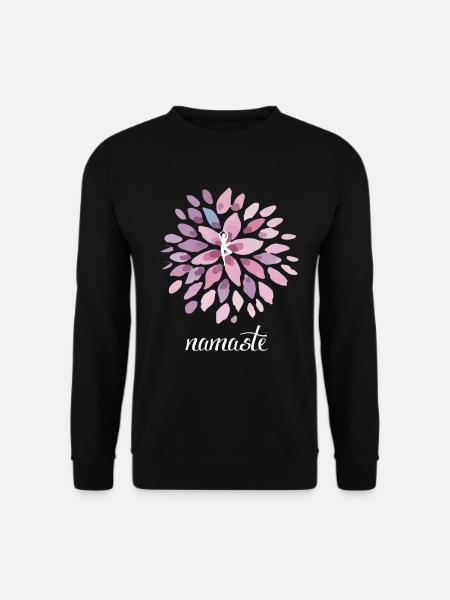Namaste Yoga Lotus om Meditation chakra Energie sh - Unisex Pullover - Schwarz