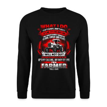 Farmer Till I Die - EN - Unisex Pullover - Schwarz - Vorne - Alina (178cm) & Michal (187cm)