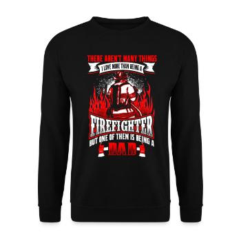 Firefighter Dad - EN - Sweat-shirt Unisexe - noir - Devant - Alina (178cm) & Michal (187cm)