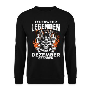 Feu de décembre - anniversaire - - légende - DE - Sweat-shirt Unisexe - noir - Devant - Alina (178cm) & Michal (187cm)