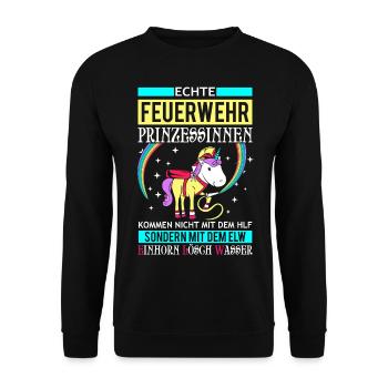 Princesse de feu - Licorne - Sweat-shirt Unisexe - noir - Devant - Alina (178cm) & Michal (187cm)