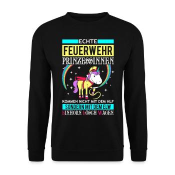 Fire princess - Unicorn delete car - Unisex Sweatshirt - black - Front - Alina (178cm) & Michal (187cm)