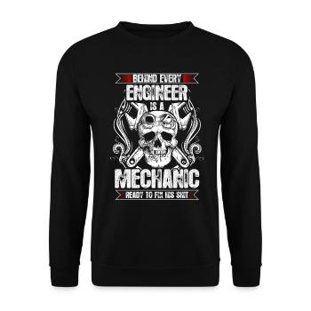 Mechanic ready to fix shit - EN - Unisex Pullover - Schwarz - Vorne - Alina (178cm) & Michal (187cm)
