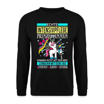 Licorne - soins intensifs princesse - Sweat-shirt Unisexe - noir - Devant - Alina (178cm) & Michal (187cm)