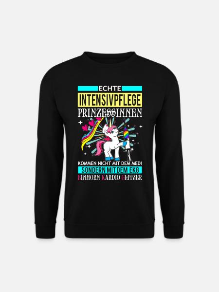 Einhorn - Intensivpflege Prinzessin - Unisex Pullover - Schwarz