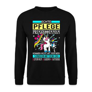 Licorne - soins princesse - Sweat-shirt Unisexe - noir - Devant - Alina (178cm) & Michal (187cm)