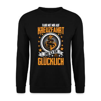 Kreuzfahrt - Urlaub Geschenk Schiff Boot AIDA - Unisex Pullover - Schwarz - Vorne - Alina (178cm) & Michal (187cm)