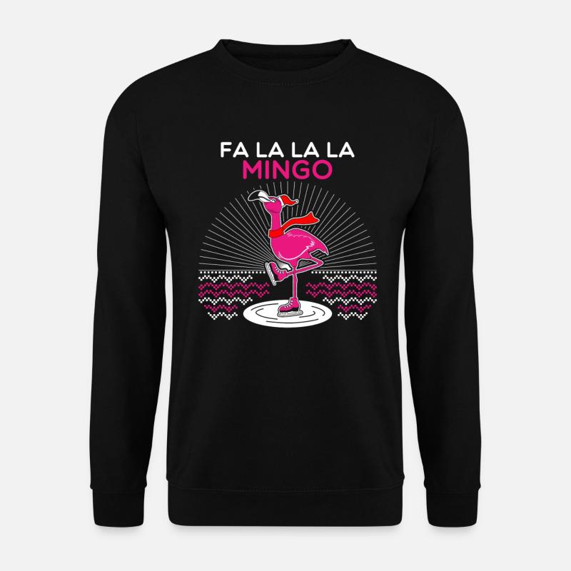 Flamingo Falala Ugly Christmas Sweater - Unisex Pullover - Schwarz