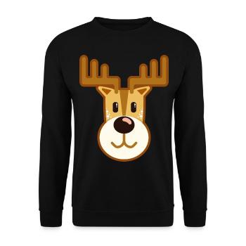 Cadeau de dessin animé de dessin animé de Noël de cerfs-volants - Sweat-shirt Unisexe - noir - Devant - Alina (178cm) & Michal (187cm)