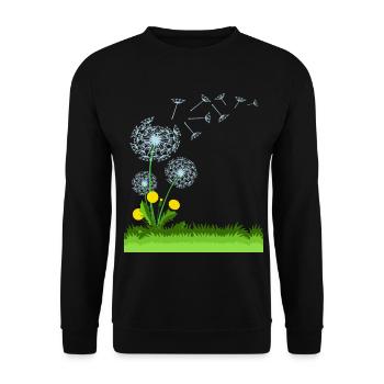 Flying Dandelion Gift Idea - Unisex Sweatshirt - black - Front - Alina (178cm) & Michal (187cm)