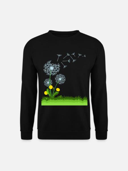 Fliegender Löwenzahn Samen Geschenkidee - Unisex Pullover - Schwarz
