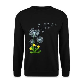 Pusteblume Dandelion Dandelion Gift Idea - Unisex Sweatshirt - black - Front - Alina (178cm) & Michal (187cm)