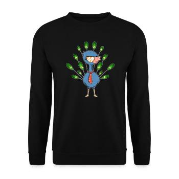 Peacock Sunglasses Tie Comic Cool Gift - Unisex Sweatshirt - black - Front - Alina (178cm) & Michal (187cm)