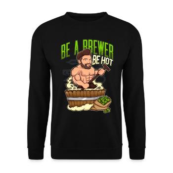 Sexy beer brewer - Unisex Sweatshirt - black - Front - Alina (178cm) & Michal (187cm)