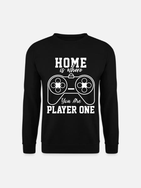 Home is where you are player one - Unisex Pullover - Schwarz