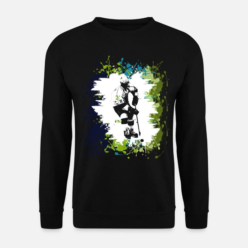 Eishockey Skate Sport Spieler Geschenkidee - Unisex Pullover - Schwarz