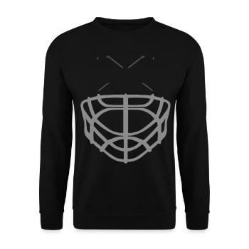 Cadeau de joueur de raquette de masque de hockey - Sweat-shirt Unisexe - noir - Devant - Alina (178cm) & Michal (187cm)