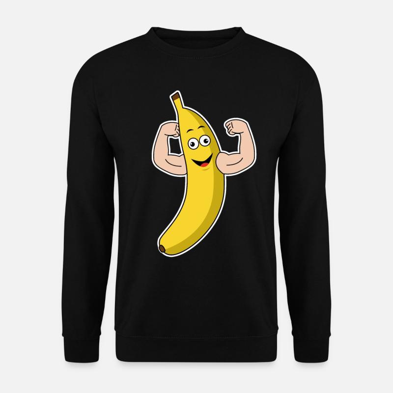 Banane Kraft Muskel Bodybuilding Bizeps Geschenk - Unisex Pullover - Schwarz