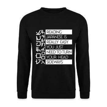 Lire le japonais est vraiment facile - Sweat-shirt Unisexe - noir - Devant - Alina (178cm) & Michal (187cm)
