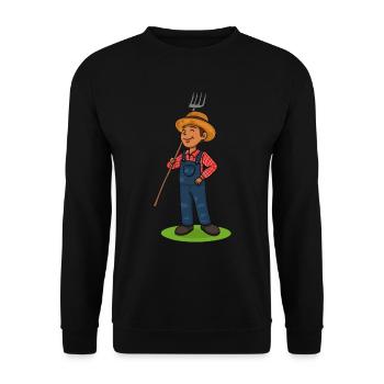 Farmer Farmer Funshirt Kids pitchfork gift - Unisex Sweatshirt - black - Front - Alina (178cm) & Michal (187cm)