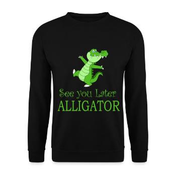 Alligator crocodile dancing funny saying gift - Unisex Sweatshirt - black - Front - Alina (178cm) & Michal (187cm)