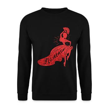 Flamenco Dance Ladies Spain Music Dance Gift - Unisex Sweatshirt - black - Front - Alina (178cm) & Michal (187cm)