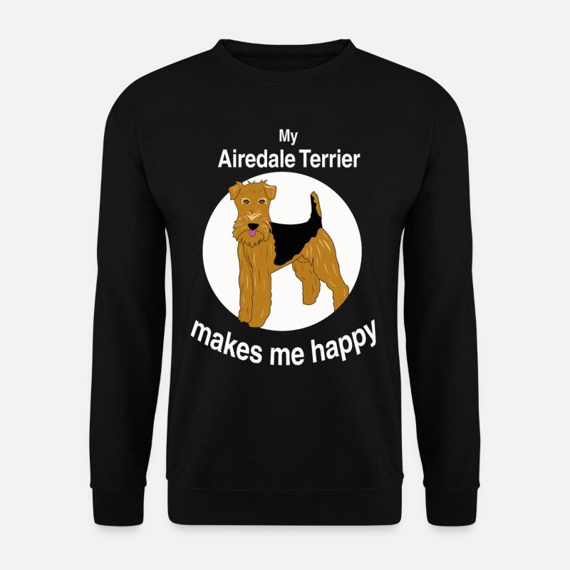 Airedale Terrier Hund Spruch Geschenkidee - Unisex Pullover - Schwarz