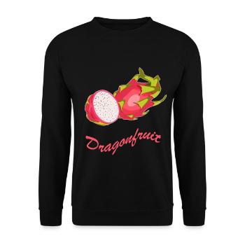 Drachenfrucht vegan Comic gesund Gesschenkidee - Unisex Pullover - Schwarz - Vorne - Alina (178cm) & Michal (187cm)