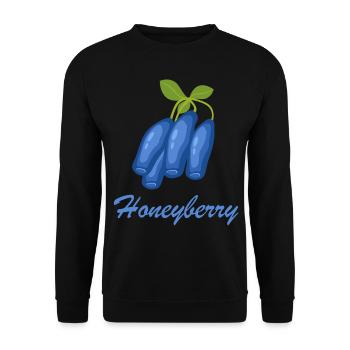 Honigbeere Frucht Obst gesund Blaubeere Geschenk - Unisex Pullover - Schwarz - Vorne - Alina (178cm) & Michal (187cm)