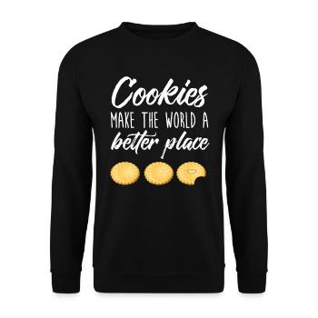 Les cookies rendent le monde meilleur - Sweat-shirt Unisexe - noir - Devant - Alina (178cm) & Michal (187cm)