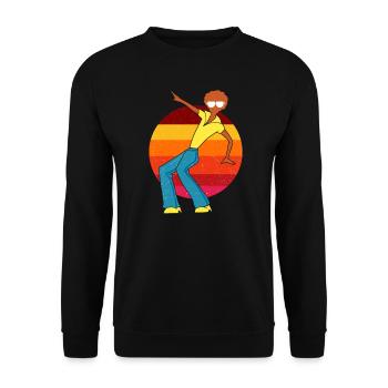 70s hippie peace pop music retro gift - Unisex Sweatshirt - black - Front - Alina (178cm) & Michal (187cm)