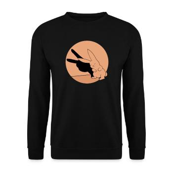 Shadow play rabbit bunny retro gift easter - Unisex Sweatshirt - black - Front - Alina (178cm) & Michal (187cm)