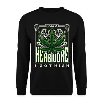 Cannabis herbivores - Unisex Sweatshirt - black - Front - Alina (178cm) & Michal (187cm)
