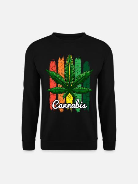 Cannabis leaf retro - Unisex Sweatshirt - black