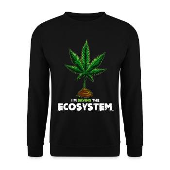 Cannabis Ganja Statement Gras Geschenk trendy - Unisex Pullover - Schwarz - Vorne - Alina (178cm) & Michal (187cm)