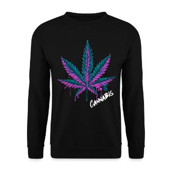 Cannabis Leaf Cannabis Grass Weed Gift - Unisex Sweatshirt - black - Front - Alina (178cm) & Michal (187cm)