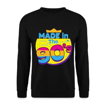 90er Jahre vintage Geburtstag Rainbow Geschenk - Unisex Pullover - Schwarz - Vorne - Alina (178cm) & Michal (187cm)