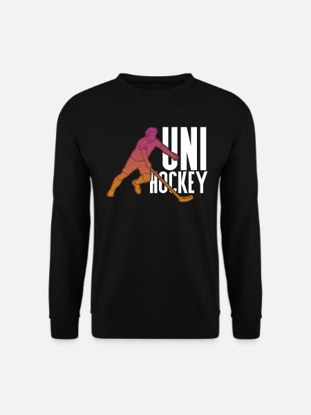 unihockey haftet Spieler Spiel Geschenkidee - Unisex Pullover - Schwarz