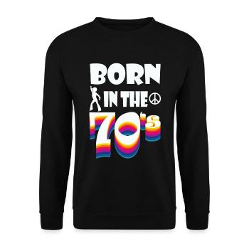 Idée de cadeau de chemise d'anniversaire de paix des années 70 de hippie - Sweat-shirt Unisexe - noir - Devant - Alina (178cm) & Michal (187cm)