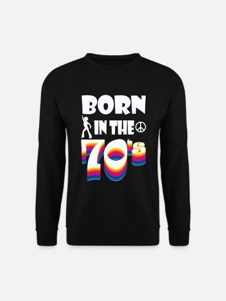 70er Hippie Peace Geburtstagsshirt Geschenkidee - Unisex Pullover - Schwarz