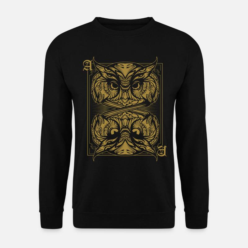 Cool Eulen Spielkarte - Unisex Pullover - Schwarz