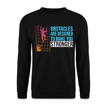 Obstacle course cool saying Strength retro gift - Unisex Sweatshirt - black - Front - Alina (178cm) & Michal (187cm)
