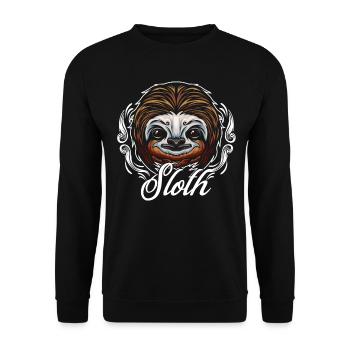 Faultier Faulheit Chill Entspannen Geschenk - Unisex Pullover - Schwarz - Vorne - Alina (178cm) & Michal (187cm)