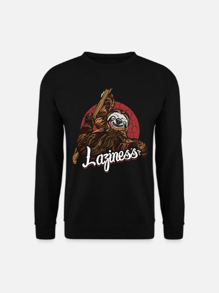 Faultier Faultiere Faulheit Geschenk Idee - Unisex Pullover - Schwarz