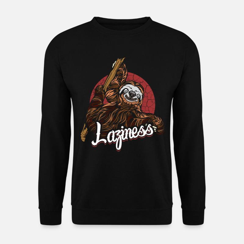 Faultier Faultiere Faulheit Geschenk Idee - Unisex Pullover - Schwarz