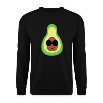 Avocado Frucht Obst Comic Kawaii Geschenkidee - Unisex Pullover - Schwarz - Vorne - Alina (178cm) & Michal (187cm)